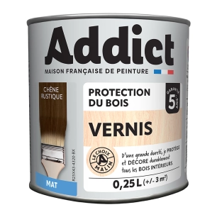 vernis addict bois mat chêne rustique 250ml - addict
