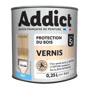 vernis addict bois mat incolore 250ml - addict