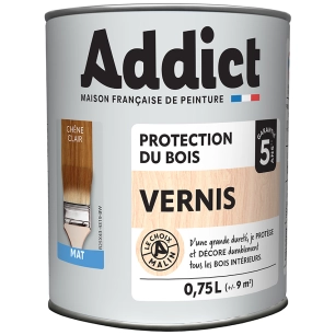 vernis addict bois mat chêne clair 750ml - addict