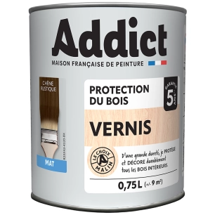 vernis addict bois mat chêne rustique 750ml - addict