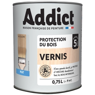 vernis addict bois mat incolore 750ml - addict