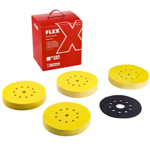 set1 abrasifs sunflex d225 st-set:2xpsge-rd+12xp80+12xp120+12xp120+12xp180+12xp220 - flex