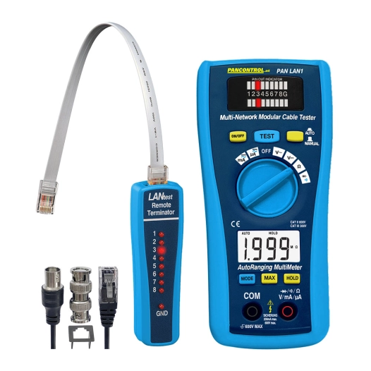 testeur lan et multimètre digital pan lan1 cat iii 300 v / cat ii 600 v