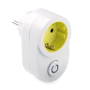 adaptateur schuko 1 prise 2 broches + 1 tube avec interrupteur 16 à 250 v blanc