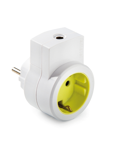 adaptateur 1 prise 2 broches schuko et câble de sortie 16 à 250 v blanc, blister
