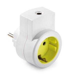adaptateur 1 prise 2 broches schuko et câble de sortie 16 à 250 v blanc, blister