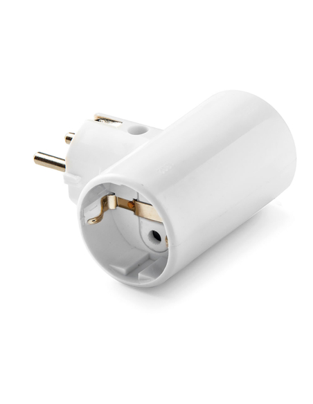 adaptateur double 2 broches + triphasé, 16 à 250 v, broches 4,8 mm, blanc