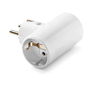adaptateur double 2 broches + triphasé, 16 à 250 v, broches 4,8 mm, blanc
