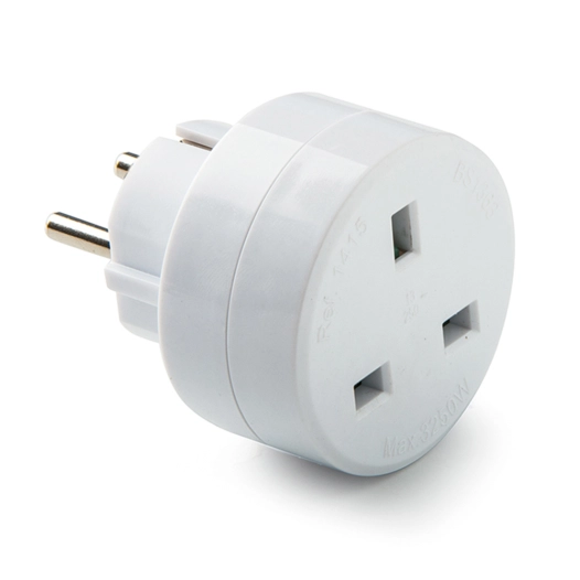 adaptateur européen - anglais, 13-16 à 250 v, blanc