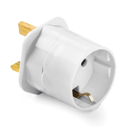 adaptateur anglais-européen, 13a 250 v, blanc