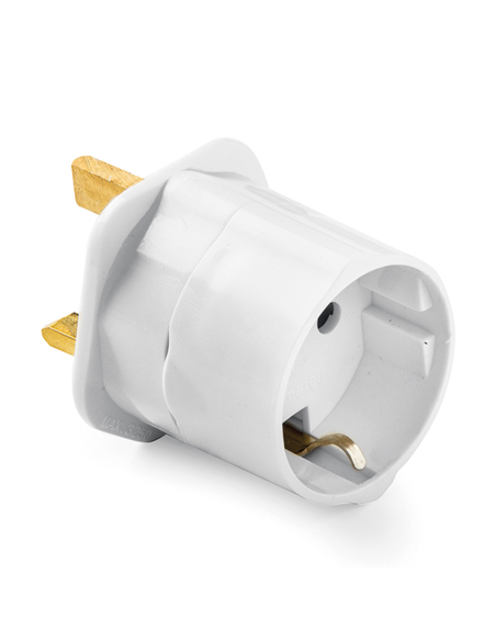 adaptateur anglais-européen, 13a 250 v, blanc