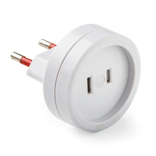 adaptateur europe-amérique, 6 à 250 v, blanc