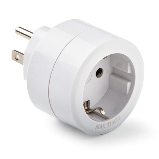 adaptateur américain vers européen, 15 à 250 v, blanc