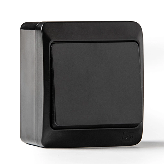 interrupteur va-et-vient étanche ip44, 16a 250 v, noir