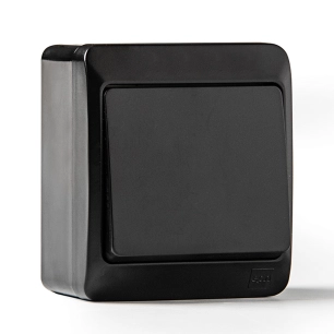 interrupteur va-et-vient étanche ip44, 16a 250 v, noir