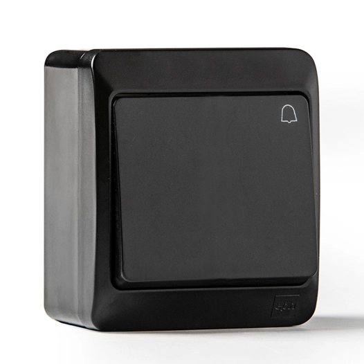 bouton-poussoir étanche ip44, 16a 250 v, noir