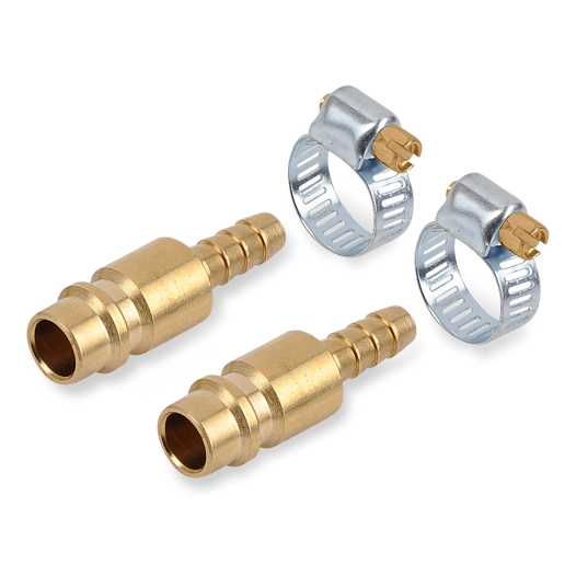 raccords mâles laiton avec colliers serrage tuyau européen, 2 unités