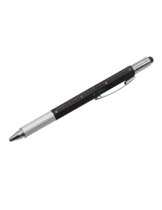 stylo 5 en 1, règle, niveau, mini tournevis x 2, gomme capacitive. ø10 x 145 mm