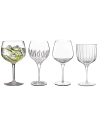 verre gin selection 4pcs- bach 60cl-roma 80,5cl - diamante 65cl - mixology 80cl - billiet - bormioli