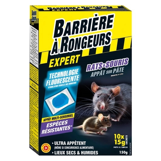 rats souris appã¢t sur pã¢te espã¨ces rã©sistances 150 g - compo france