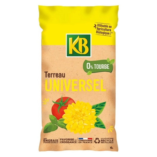 terreau universel uab 6 l - evergreen garden terreaux
