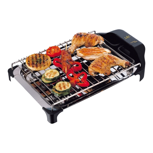 barbecue électrique 2400 w inox, 42 x 26 x 7 cm