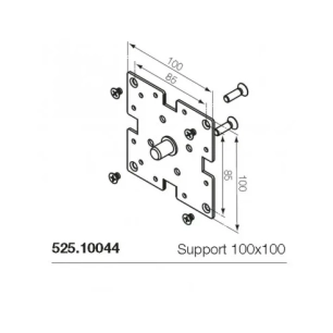 Support Carre 100X100 Universel (Eram Bride) Technologie Radio RTS Haute Portée - NICE FRANCE