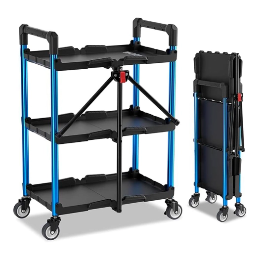chariot à outils pliable à trois niveaux, 61 x 44 x 88,5 cm