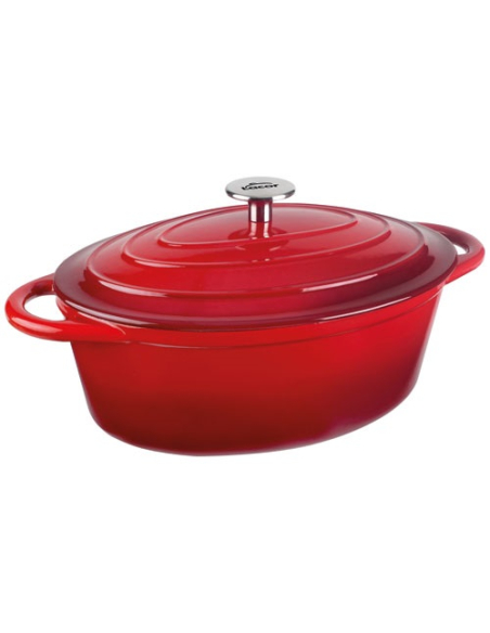 cocotte fonte ovale 29 cm 3l5 rouge - lacor france