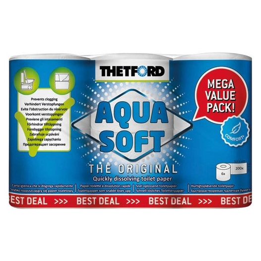 papier wc aqua soft 6 rouleaux - thetford sarl