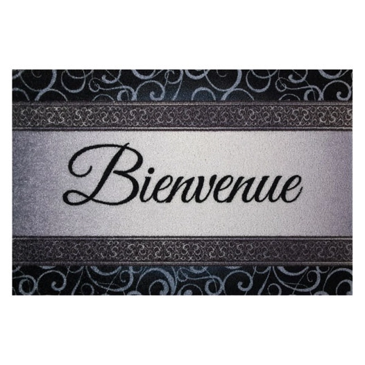 tapis dallas bienvenue gris 40x60x05 cm - id mat - id group