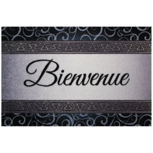 tapis dallas bienvenue gris 40x60x05 cm - id mat - id group