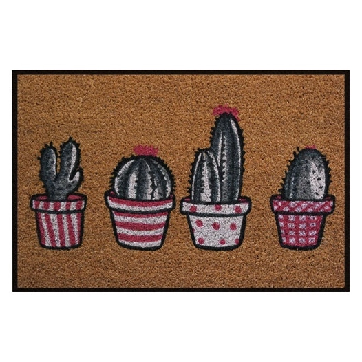 tapis coco naturel pots cactus semelle latex 40x60x15 cm - id mat - id group