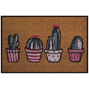 tapis coco naturel pots cactus semelle latex 40x60x15 cm - id mat - id group