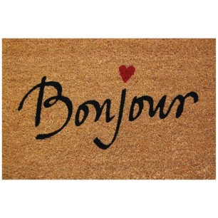 tapis coco naturel bonjour coeur semelle latex 40x60x1.5 cm - id mat - id group