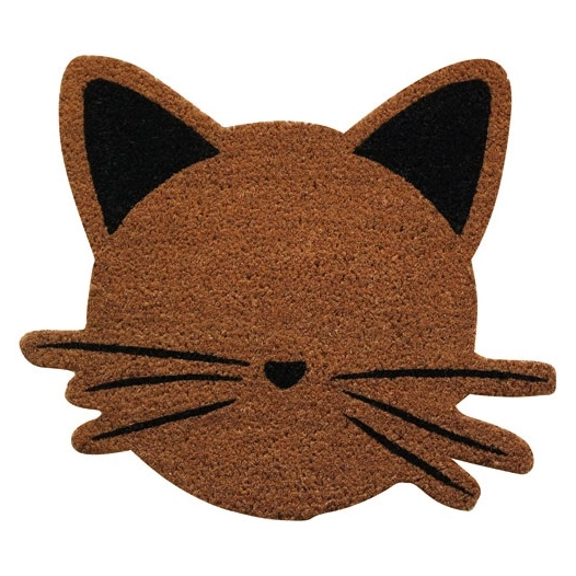 tapis coco naturel forme chat semelle latex 45x50x15 cm - id mat - id group