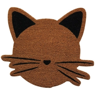 tapis coco naturel forme chat semelle latex 45x50x15 cm - id mat - id group
