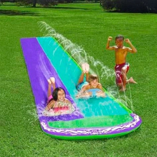 rampe coulissante en pvc avec élément aquatique, 145 x 482 cm