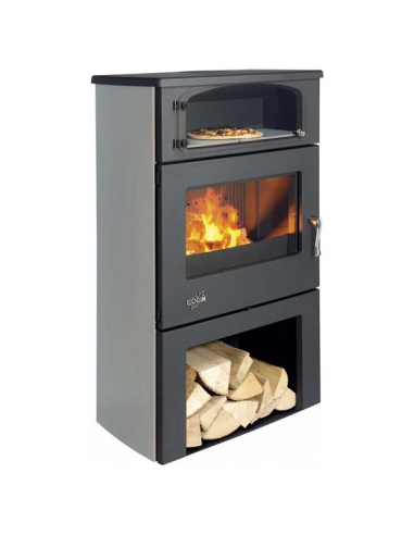 godin poêle à bois longiligne 363117cgrisarg - godin