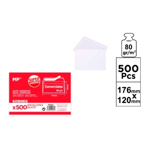 enveloppes commerciales blanches autocollantes 176 x 120 mm, 500 unités