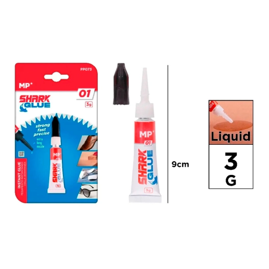 colle cyanoacrylate instantanée shark glue 01, 3 g, blister