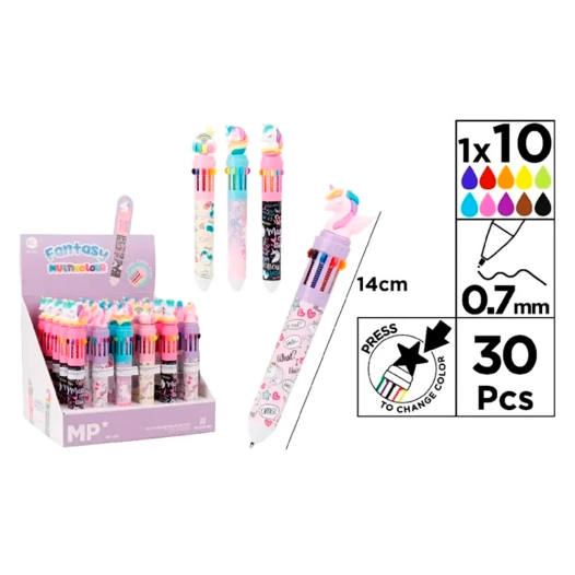 stylos 10 couleurs modèle fantasy multicolor, modèles assortis, 30 pcs