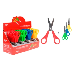 ciseaux scolaires, lames inox avec règle, 13 cm, couleurs assorties