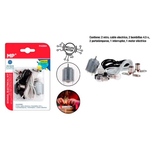 kit électrique pour projets scolaires: ampoules + moteur