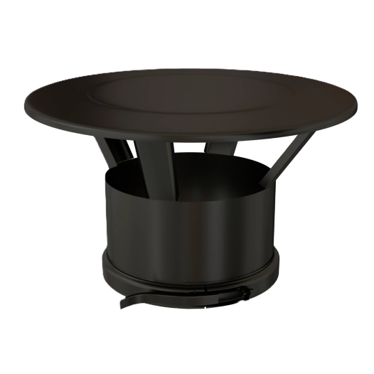 chapeau plat inox peint noir