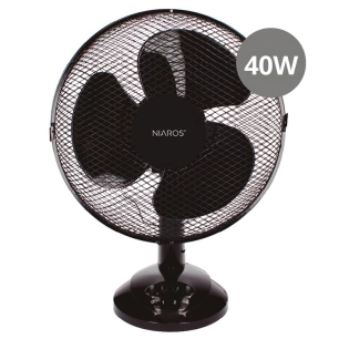 ventilateur de table niaros 40w noir ø34cm - garsaco