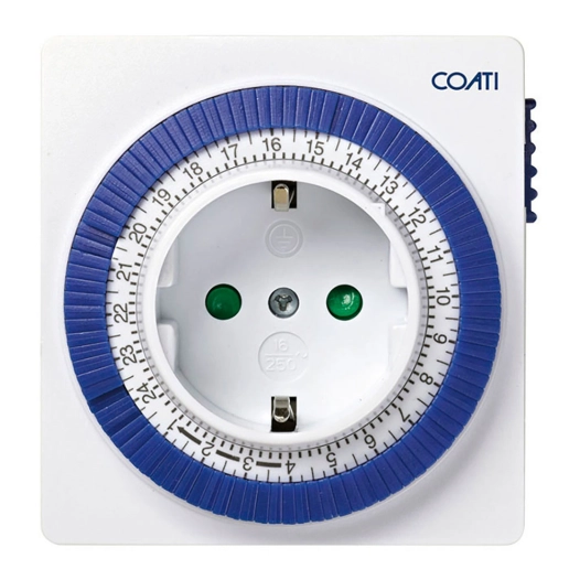 programmateur analogique compact quotidien 16 a, blanc