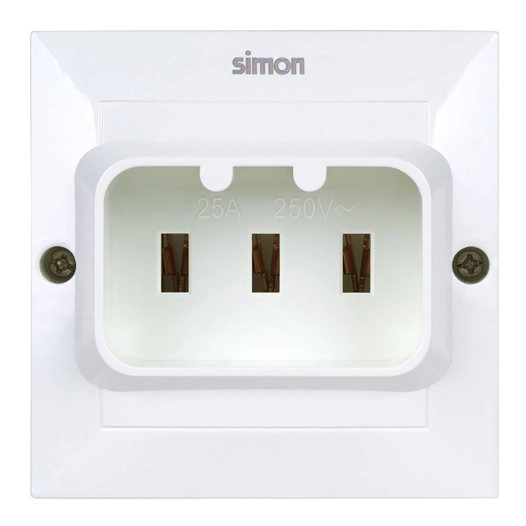prise encastrable bipolaire + t 25a blanc