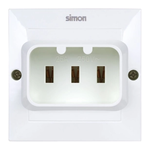prise encastrable bipolaire + t 25a blanc