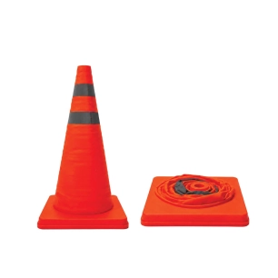 cône réfléchissant pliable orange/gris - 45 cm